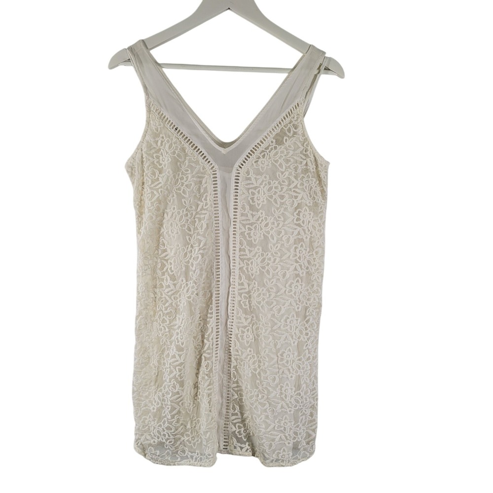 Abercrombie & Fitch Lace Dress Womens Small White Floral Ladder Stitch‎ Boho